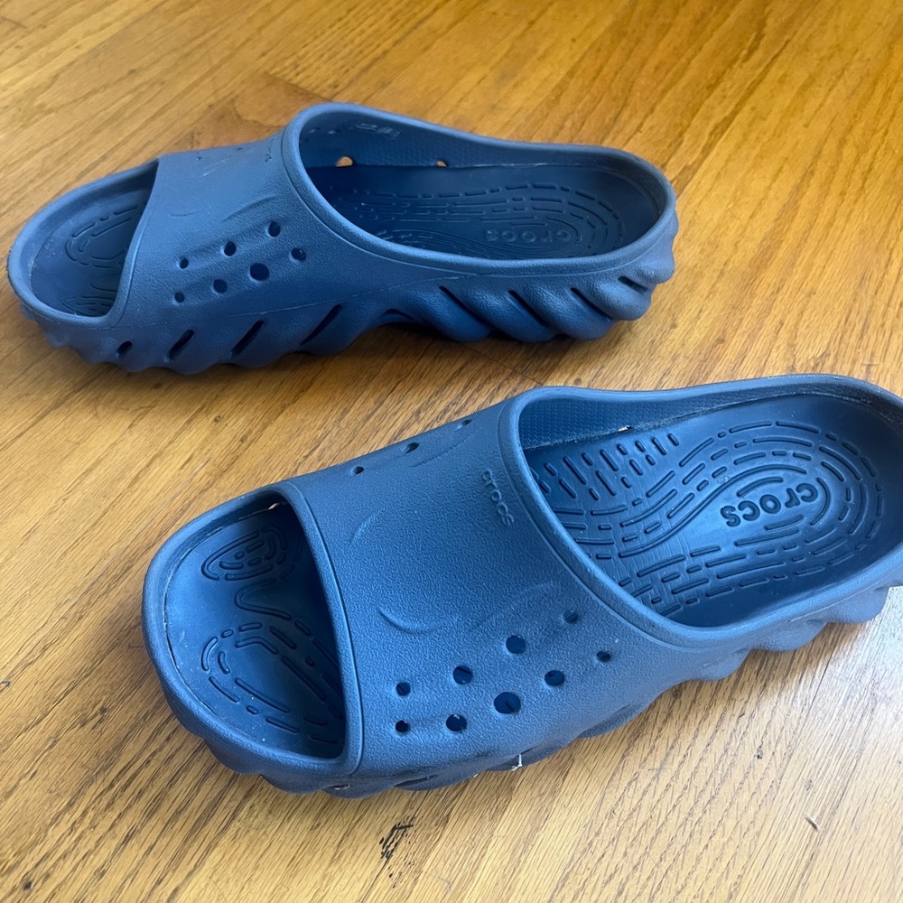 Crocs Echo Slide sz10 Rare Blue